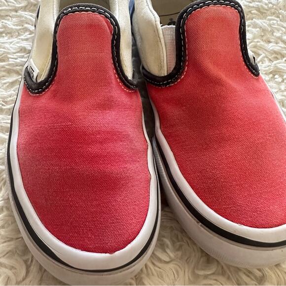 Vans Kids Classic Slip-On Color Block Shoes Red/Blue Size 13.5 - Picture 4 of 9